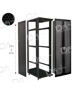 Baie Serveur 19" 24U 800x600 AV&AR Ajourées KIT - BS2486SAK - dfiplus