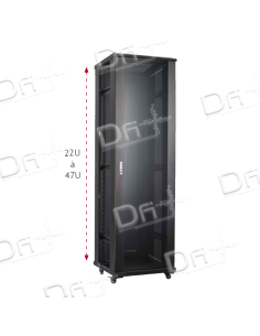 Baie Réseau 19" 42U 800x600 AV Vitrée - AR Pleine SP - BR4286SP - dfiplus