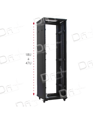 Baie Réseau 19" 24U 800x800 Sans Porte AV&AR - BR24880P - dfiplus