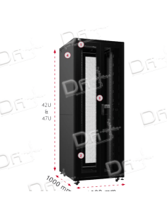 Baie 19" 42U 1000x1000 AV&AR Ajourées - B4211SA - dfiplus