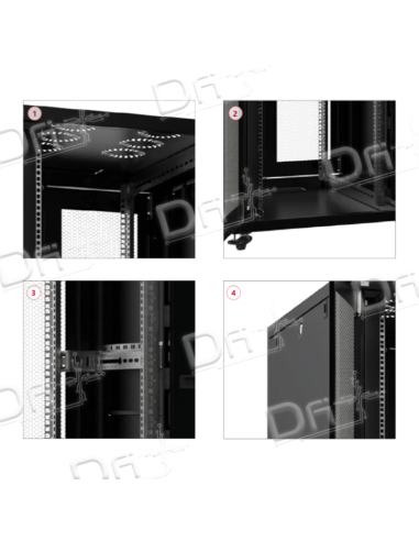 Baie 19" 42U 1000x1000 AV&AR Ajourées - B4211SA - dfiplus