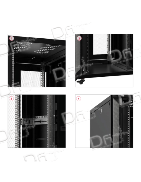 Baie 19" 42U 1000x1000 AV&AR Ajourées - B4211SA - dfiplus