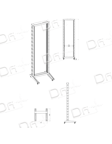 Bati Rack 2 montants 42U - BR242U - dfiplus