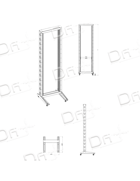 Bati Rack 2 montants 42U - BR242U - dfiplus