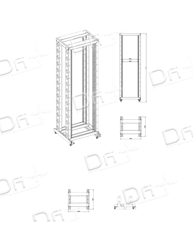 Bati Rack 4 montants 42U - BR442U - dfiplus