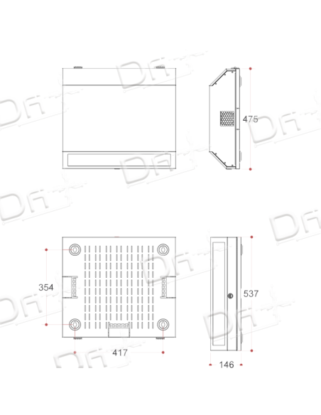 Coffret Vertical Mural 8U