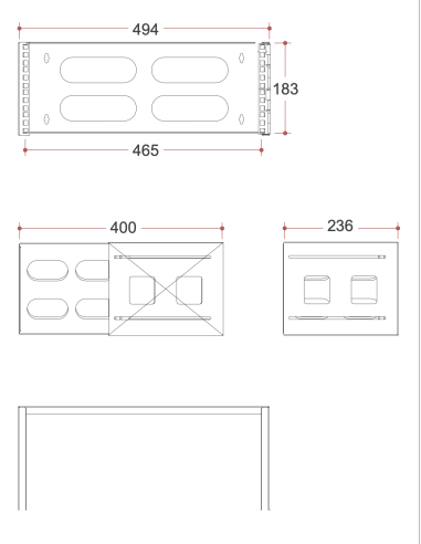 Support Vertical mural 4U Pliable - SVM4UP