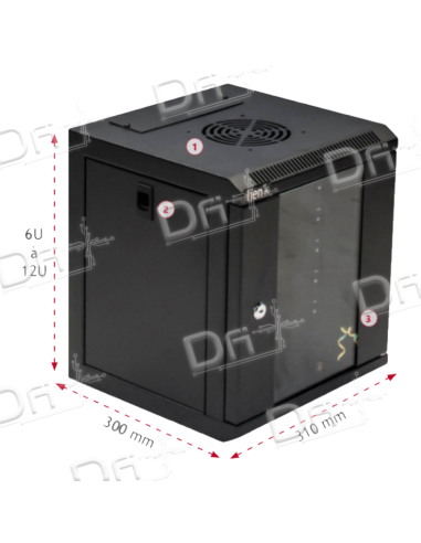 Coffret 10 Pouces 6U Profondeur 300mm Noir - COF6U10P - dfiplus
