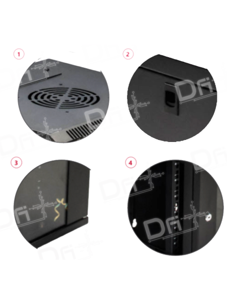 Coffret 10 Pouces 9U Profondeur 300mm Noir - COF9U10P - dfiplus