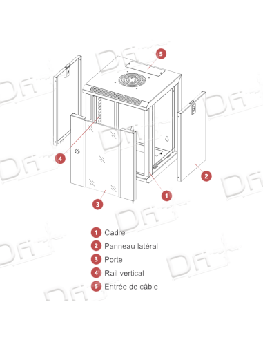Coffret 10 Pouces 9U Profondeur 300mm Noir - COF9U10P - dfiplus