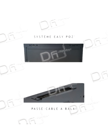 Coffret 19" 6U 600x600 Easy Poz Vitrée & Roulettes - C19666MR - dfiplus