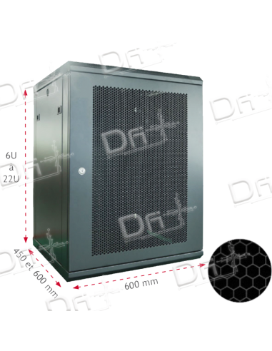 Coffret 19" 18U 600x450 Easy Poz AV Ajourée - C1918645PA - dfiplus