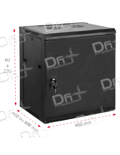 Coffret 19" 9U 600x450 Easy Poz Porte Pleine KIT - C199645PMK - dfiplus