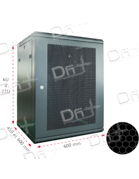 Coffret 19" 9U 600x600 Easy Poz AV Ajourée - C19966PA - dfiplus Coffret 19" 9U 600x600 Easy Poz AV Ajourée - C19966PA - dfiplus