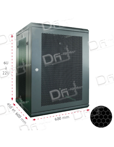 Coffret 19" 6U 600x450 Easy Poz AV&P Ajourée - C196645PPA - dfiplus