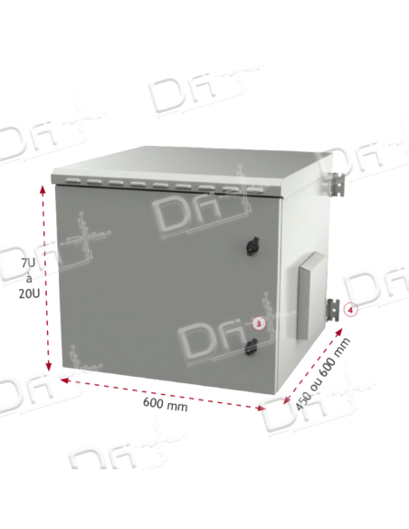 Coffret IP55 19" 16U 600x600 - C19551666 - dfiplus Coffret IP55 19" 16U 600x600 - C19551666 - dfiplus