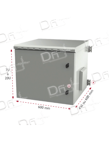 Coffret IP55 19" 9U 600x600 - C1955966 - dfiplus