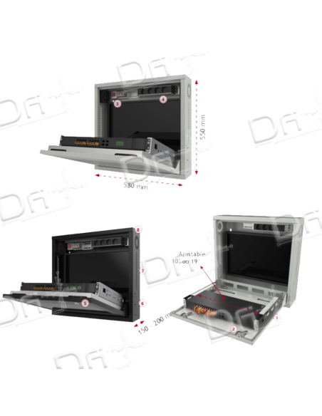 Coffret DVR-NVR 150mm Vitrée Blanc - CDN15VB - dfiplus