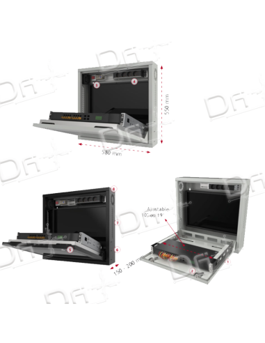 Coffret DVR-NVR 150mm Vitrée Noir - CDN15VN - dfipus