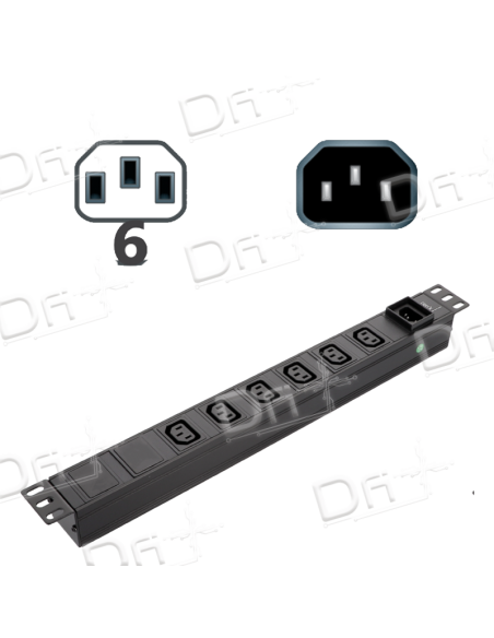 Bandeau 19" 6 Prises C13 & C14 - B1961314 - dfiplus Bandeau 19" 6 Prises C13 & C14 - B1961314 - dfiplus
