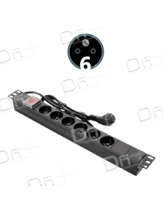 Bandeau 19" 6 prises CEE7/5 Interrupteur - B19675I - dfiplus