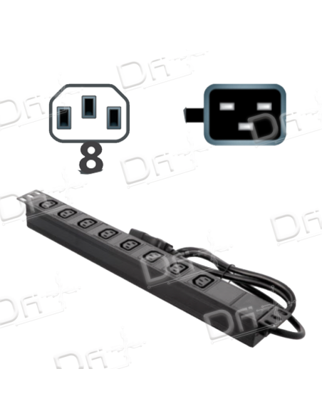 Bandeau 19" 8 Prises C13 & C20 - B1981320 - dfiplus