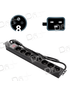 Bandeau 19" 8 prises CEE7/5 & C20 Interrupteur - B1987520I - dfiplus