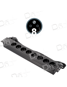 Bandeau 19" 8 prises CEE7/5 Parafoudre - B19875P - dfiplus