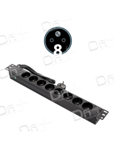 Bandeau 19" 8 prises CEE7/5 Voyant - B19875V - dfiplus