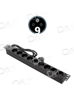 Bandeau 19" 9 Prises CEE7/5 - B19975 - dfiplus