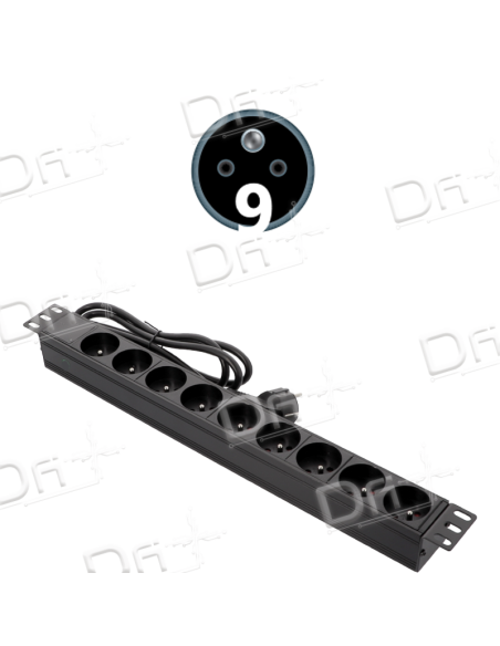 Bandeau 19" 9 Prises CEE7/5 - B19975 - dfiplus