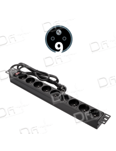 Bandeau 19" 9 prises CEE7/5 Interrupteur - B19975I - dfiplus
