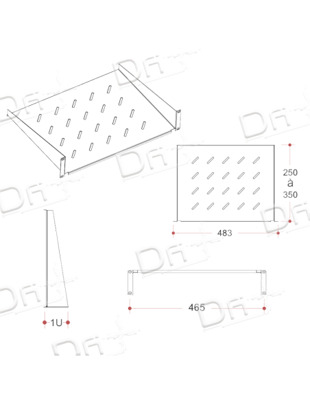 Plateau 19 Inch 1U 350mm - 1P192P350 - dfiplus