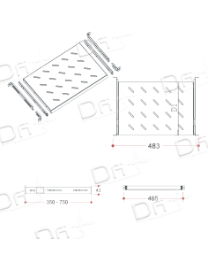 Plateau Coulissant 19 Inch 1U 350mm P600mm - P19C35600 - dfiplus 2