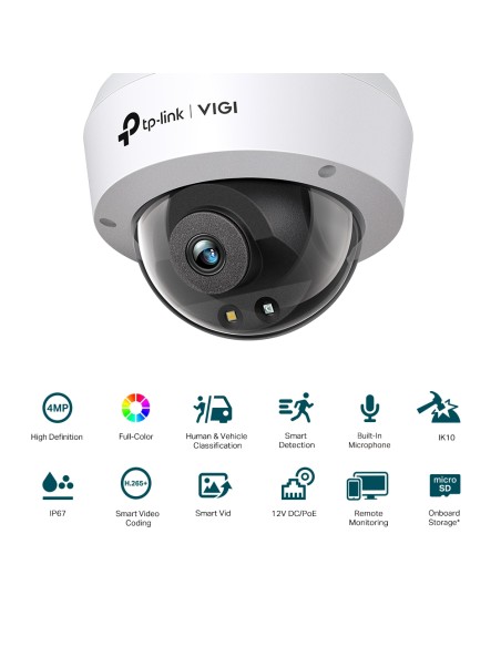 TP-Link VIGI C240 4MP Dome Full-Color Camera 4mm