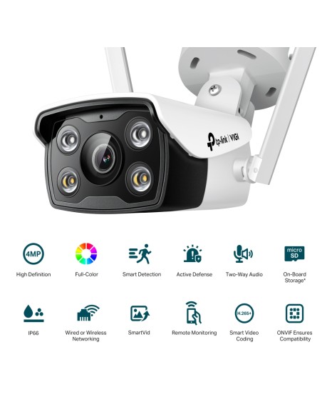 TP-Link VIGI C340-W Wi-Fi 4MP Bullet Outdoor Full-Color Camera 4mm