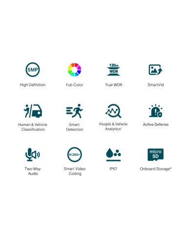 TP-Link VIGI C350 5MP Bullet Outdoor Full-Color...