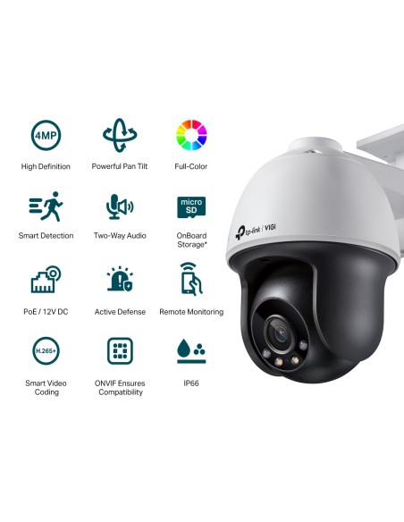 TP-Link VIGI C540 4MP Pan Tilt Outdoor Full-Color Camera 4mm